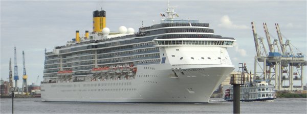 Costa Mediterranea in Hamburg und im Mittelmeer